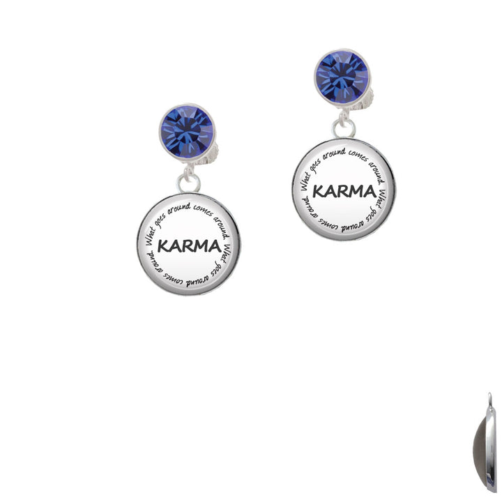 Domed Karma Crystal Clip On Earrings Image 7