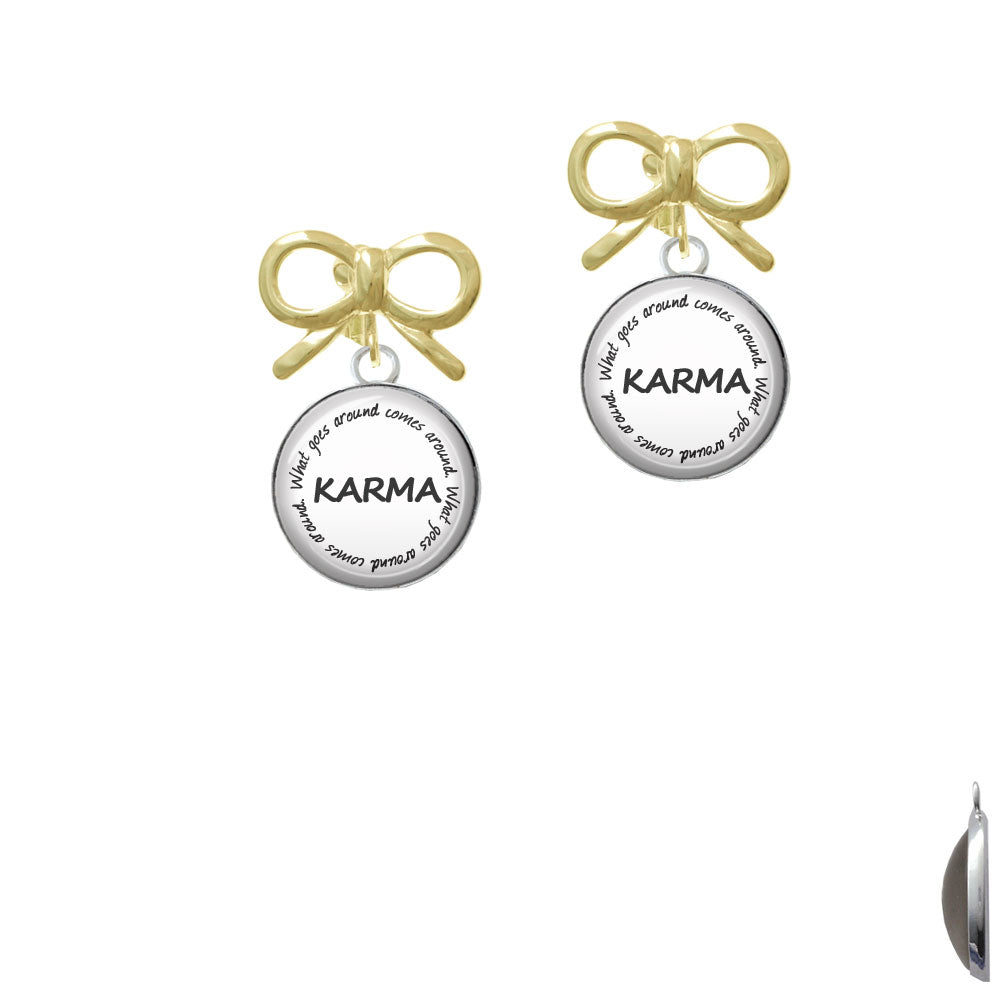 Domed Karma Crystal Clip On Earrings Image 10