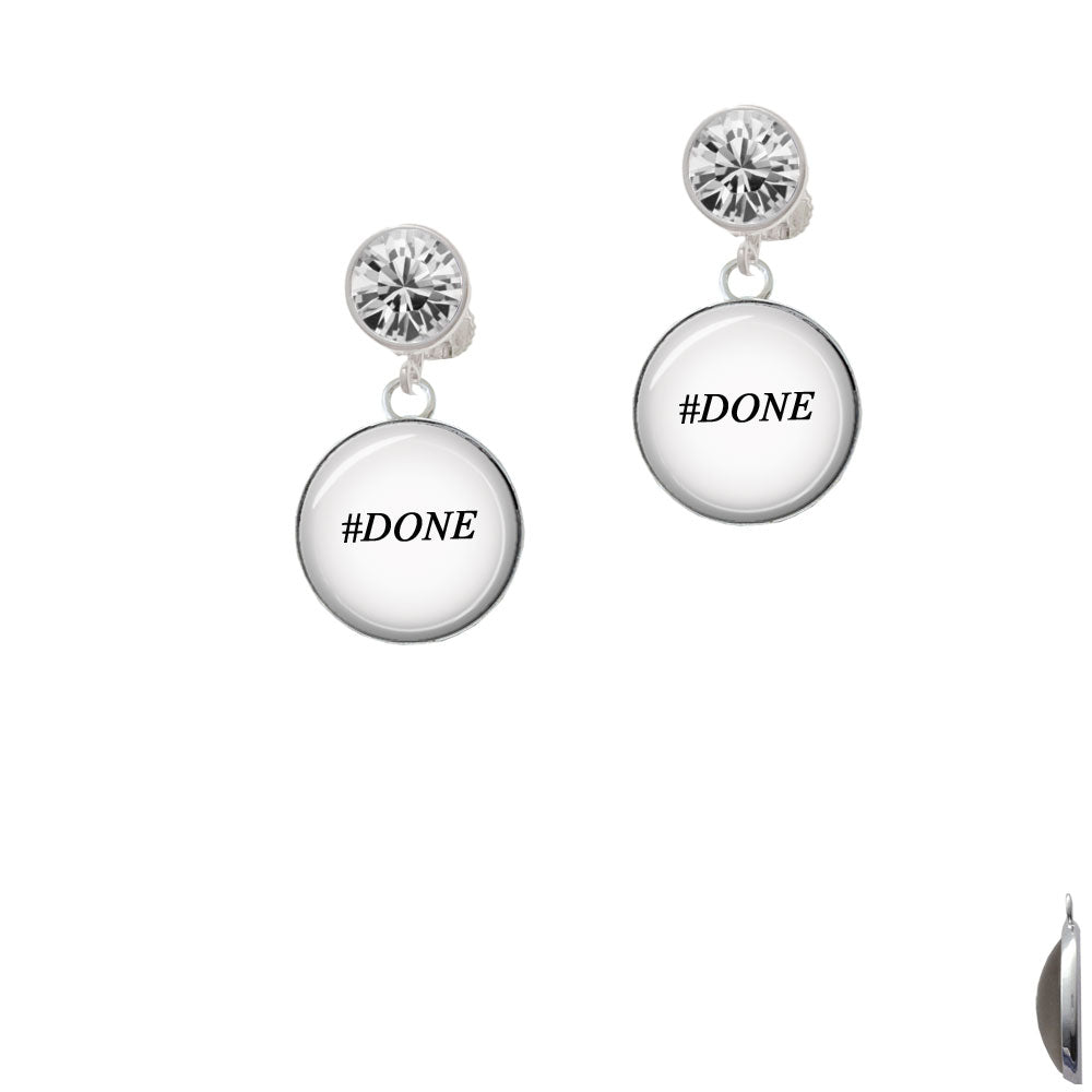 Domed Done Crystal Clip On Earrings Image 2