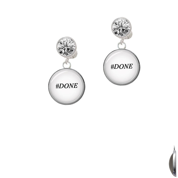 Domed Done Crystal Clip On Earrings Image 1