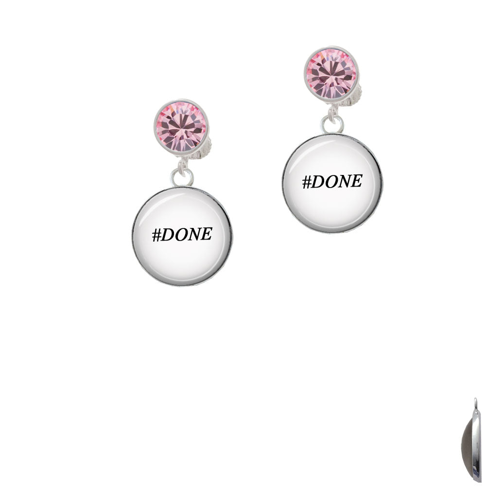 Domed Done Crystal Clip On Earrings Image 4