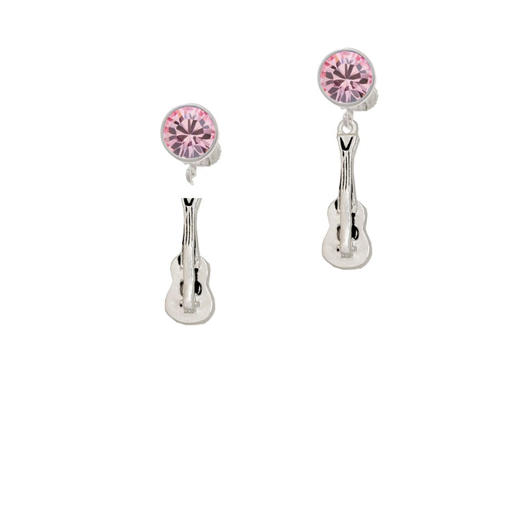 Guitar Crystal Clip On Earrings Image 1