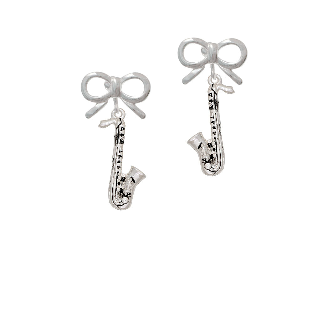 Saxophone Crystal Clip On Earrings Image 9