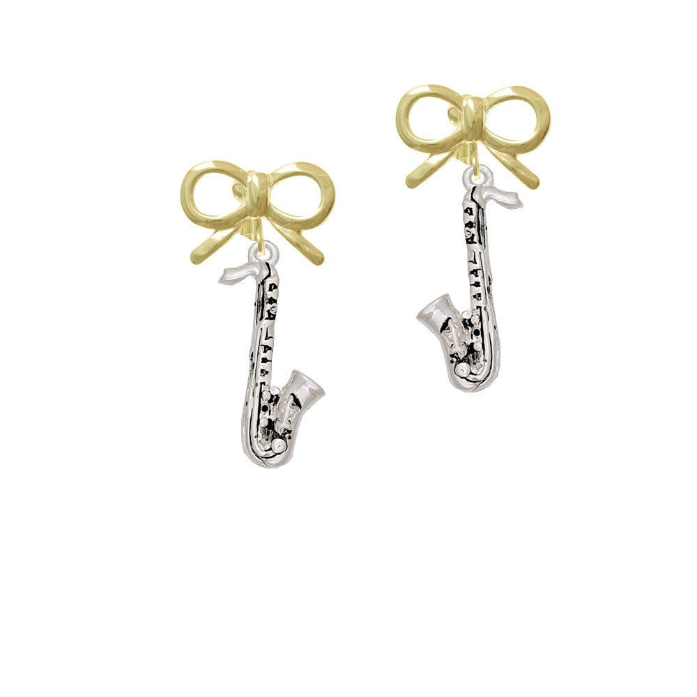 Saxophone Crystal Clip On Earrings Image 10