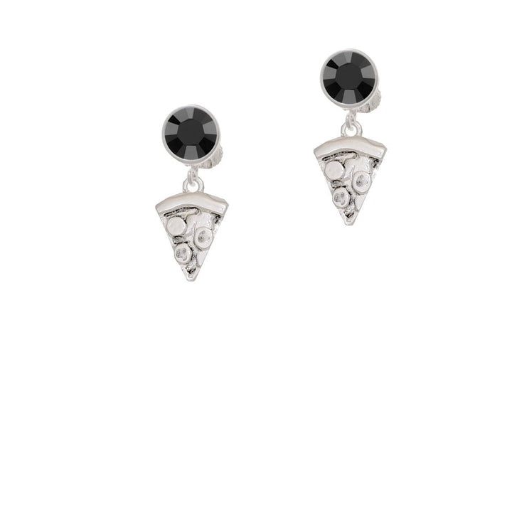 Pizza Slice Crystal Clip On Earrings Image 3