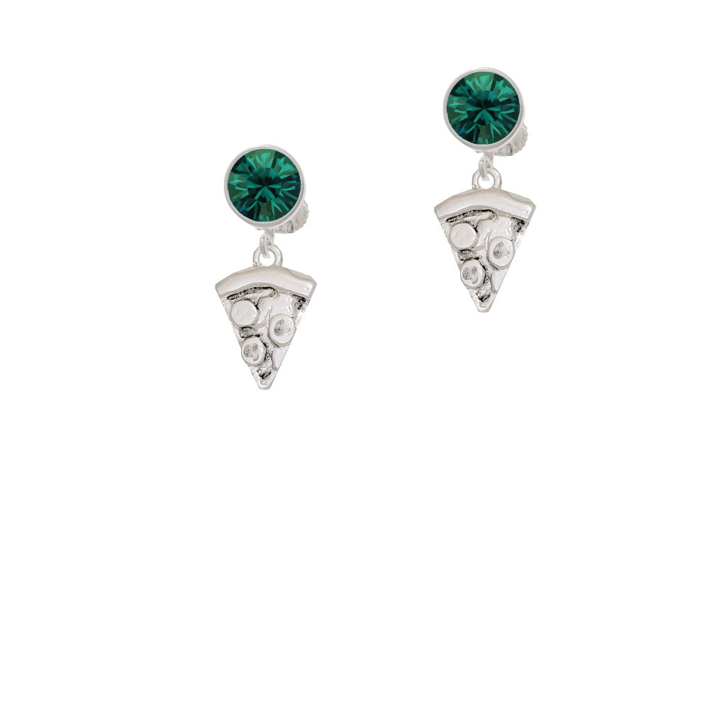 Pizza Slice Crystal Clip On Earrings Image 6