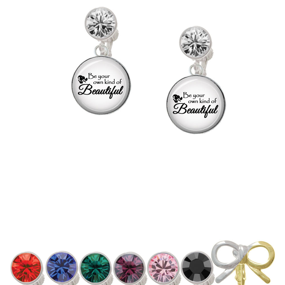 Domed Be Your Own Beautiful Crystal Clip On Earrings Image 1