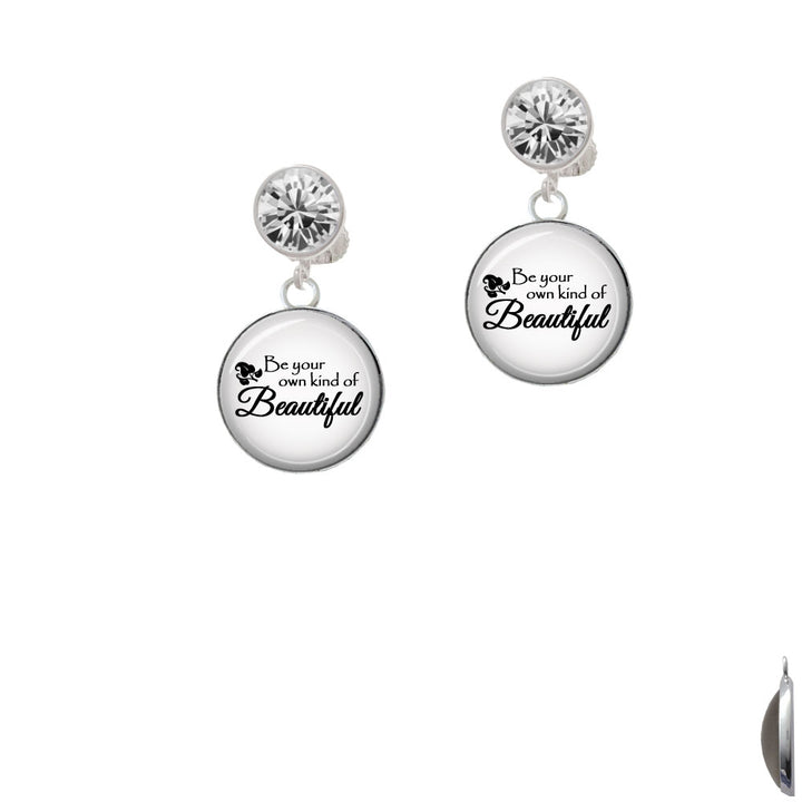 Domed Be Your Own Beautiful Crystal Clip On Earrings Image 2