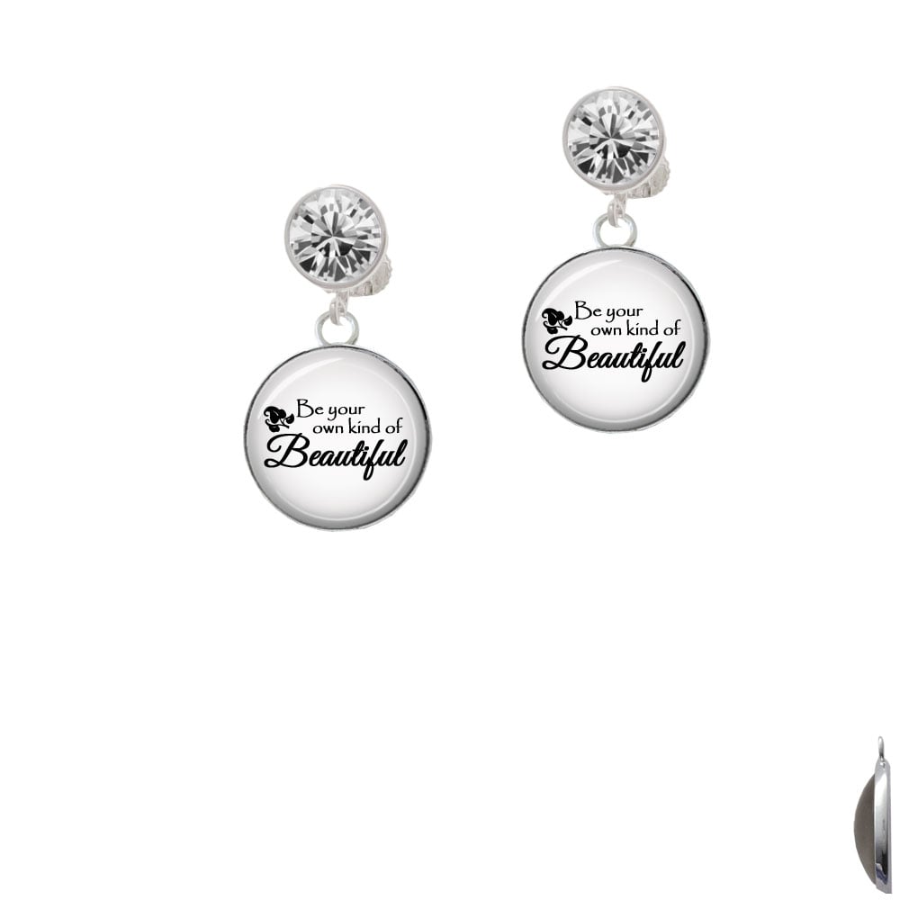 Domed Be Your Own Beautiful Crystal Clip On Earrings Image 1