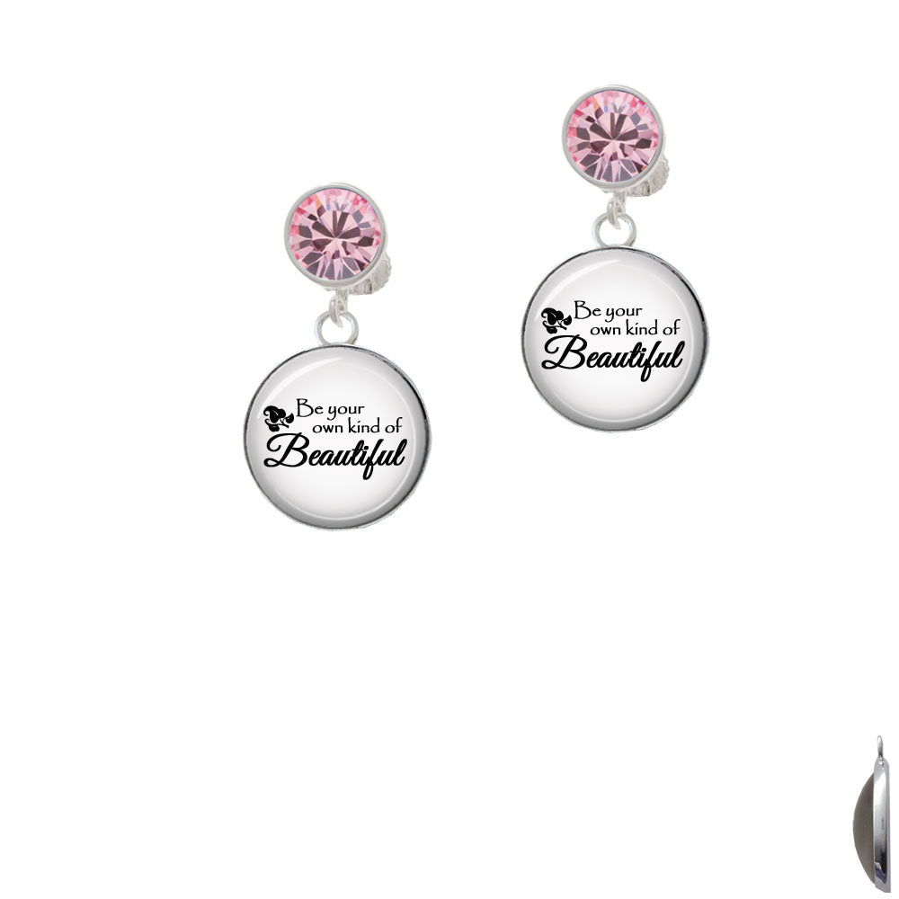 Domed Be Your Own Beautiful Crystal Clip On Earrings Image 4