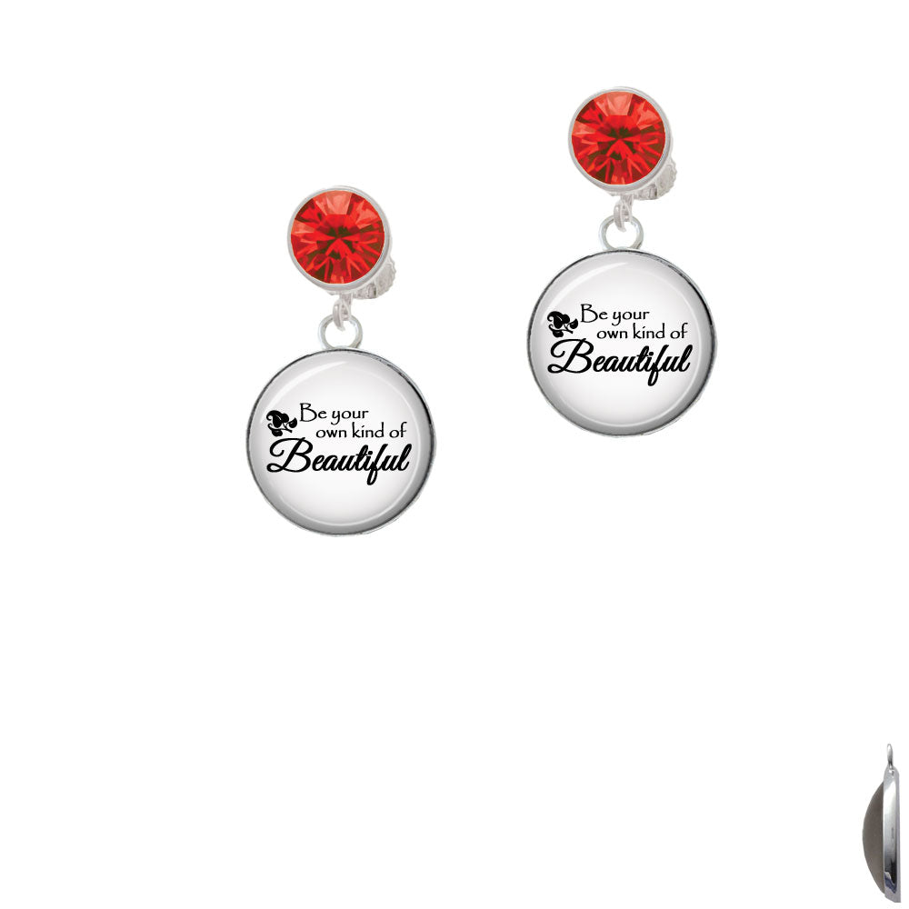 Domed Be Your Own Beautiful Crystal Clip On Earrings Image 4