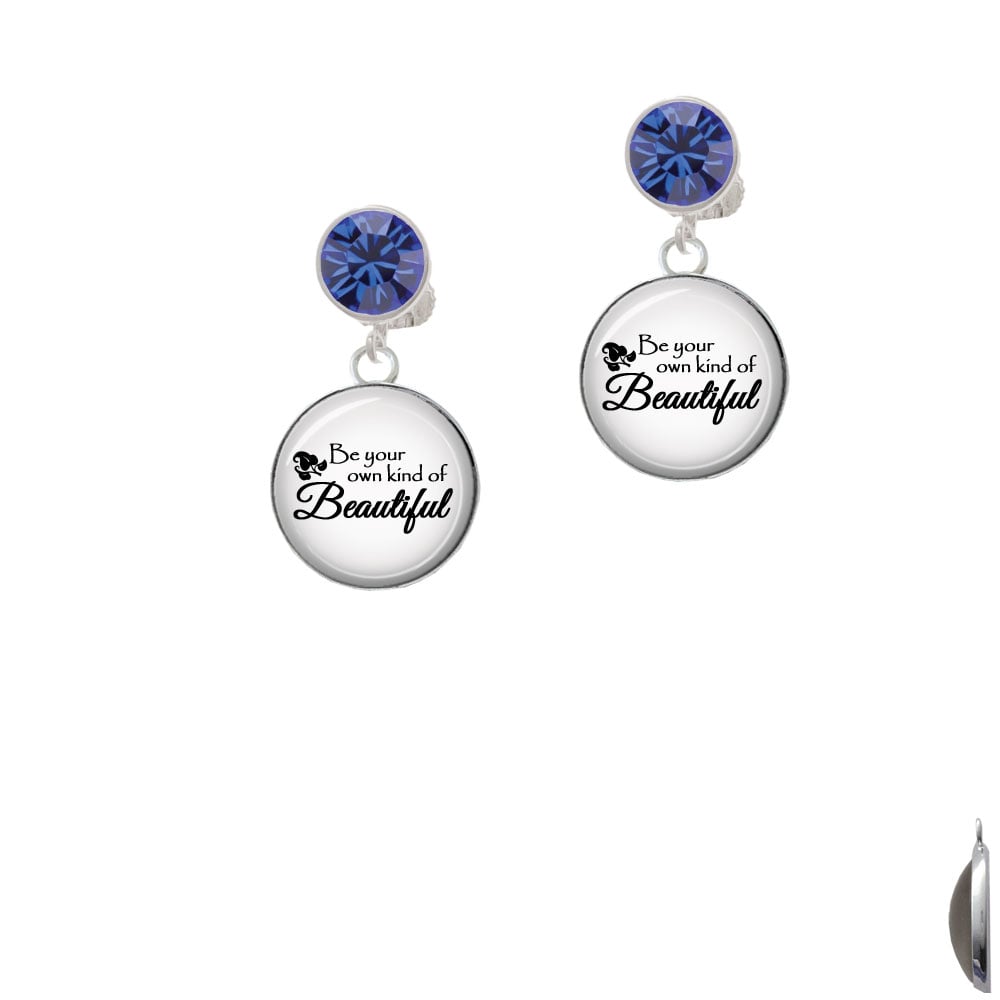 Domed Be Your Own Beautiful Crystal Clip On Earrings Image 1