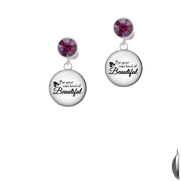 Domed Be Your Own Beautiful Crystal Clip On Earrings Image 8