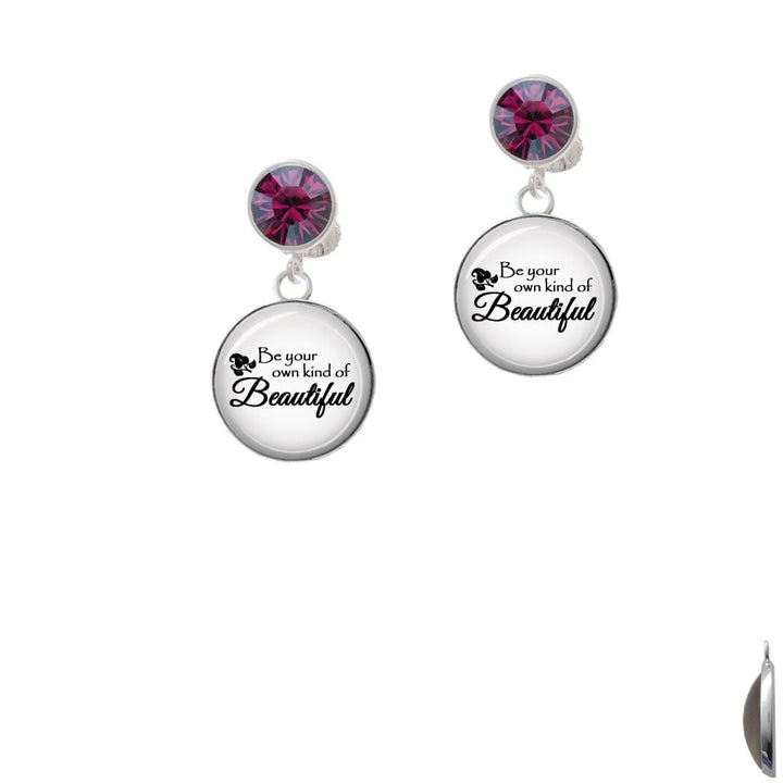 Domed Be Your Own Beautiful Crystal Clip On Earrings Image 1