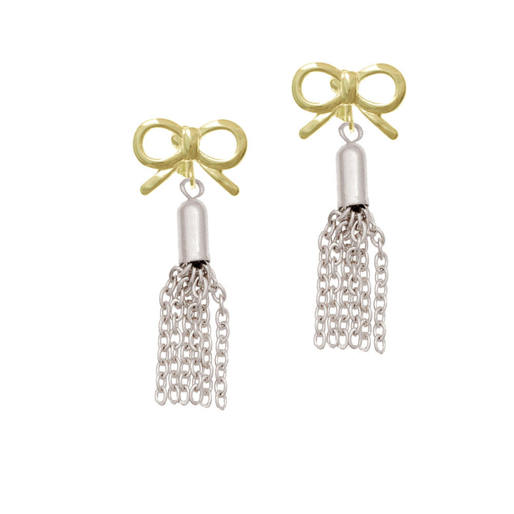 Small Tassel Crystal Clip On Earrings Image 10