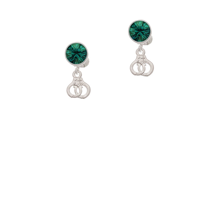 Mini Handcuffs Crystal Clip On Earrings Image 6