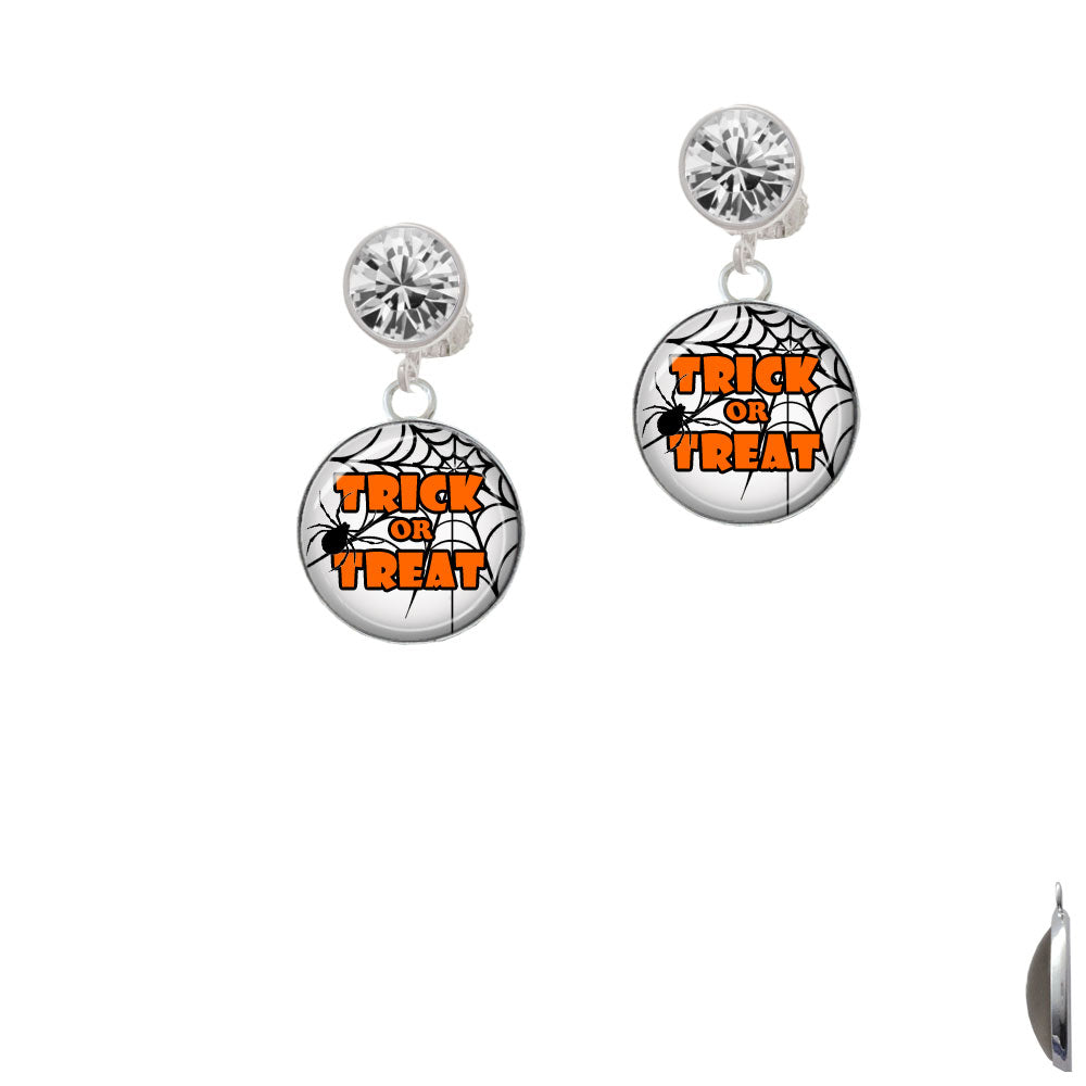 Domed Trick or Treat Crystal Clip On Earrings Image 2