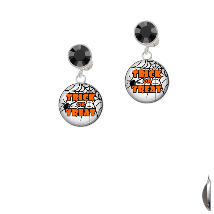 Domed Trick or Treat Crystal Clip On Earrings Image 3