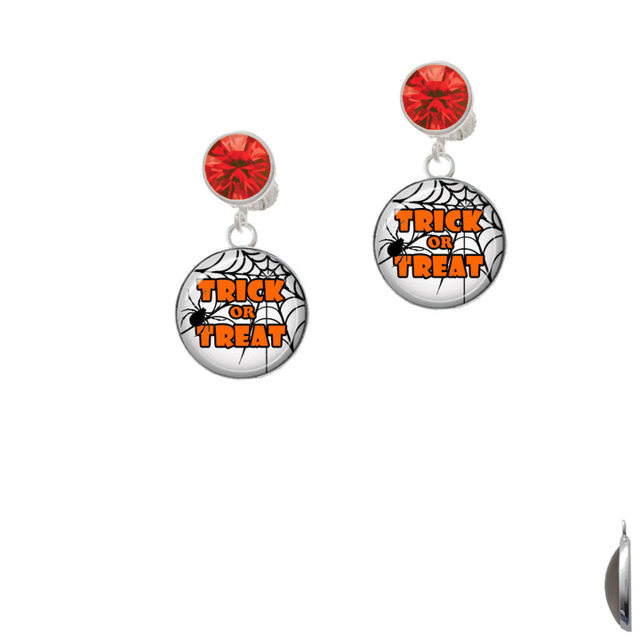 Domed Trick or Treat Crystal Clip On Earrings Image 4