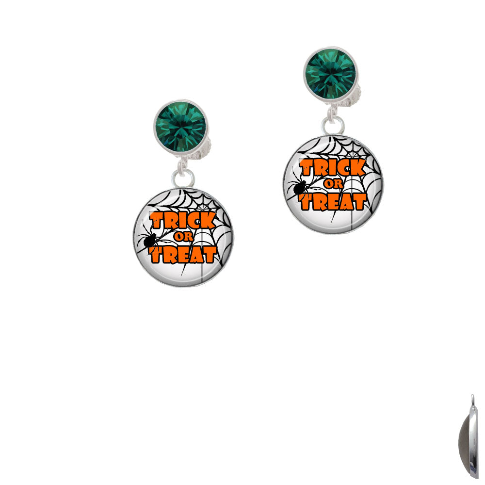 Domed Trick or Treat Crystal Clip On Earrings Image 6