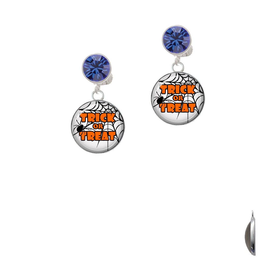 Domed Trick or Treat Crystal Clip On Earrings Image 7