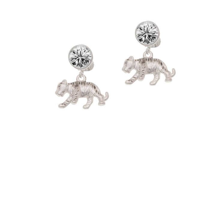 Tiger Cub Crystal Clip On Earrings Image 1