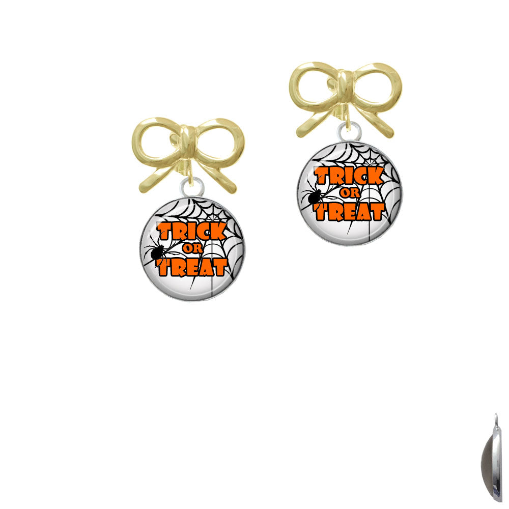 Domed Trick or Treat Crystal Clip On Earrings Image 10