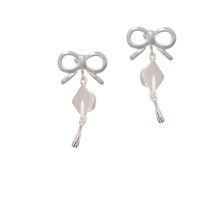 Graduation Hat Crystal Clip On Earrings Image 9