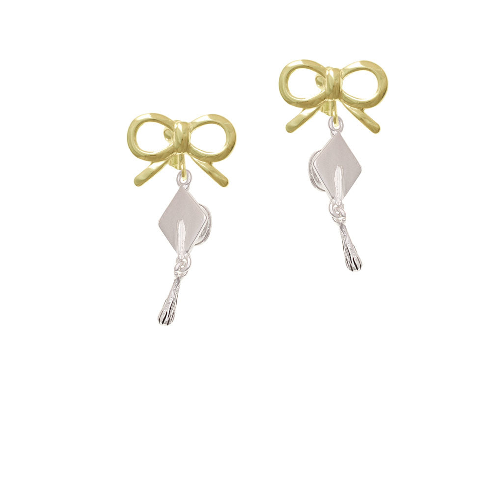 Graduation Hat Crystal Clip On Earrings Image 10