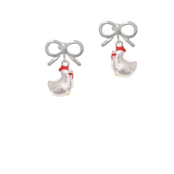 Chicken 3-D Crystal Clip On Earrings Image 9