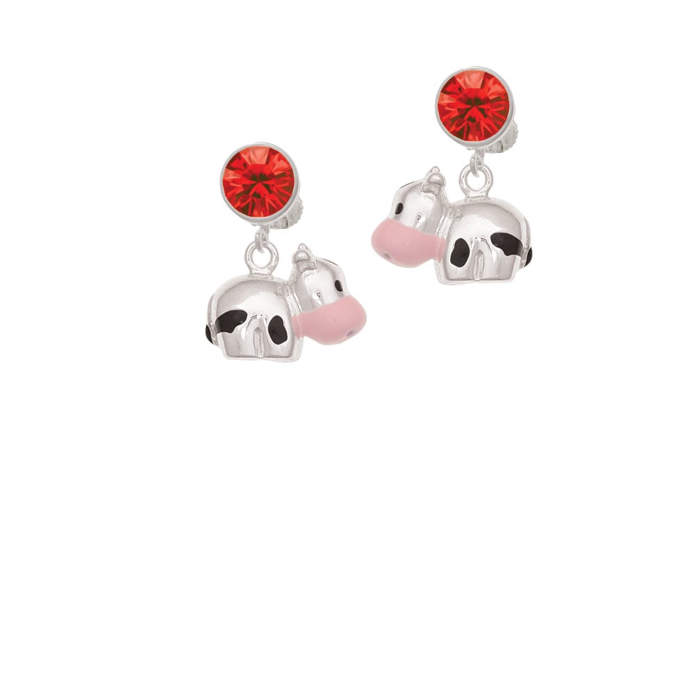 Spotted Cow Crystal Clip On Earrings Image 1