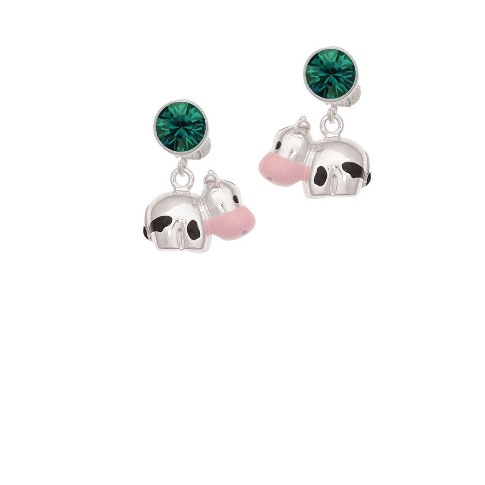 Spotted Cow Crystal Clip On Earrings Image 6