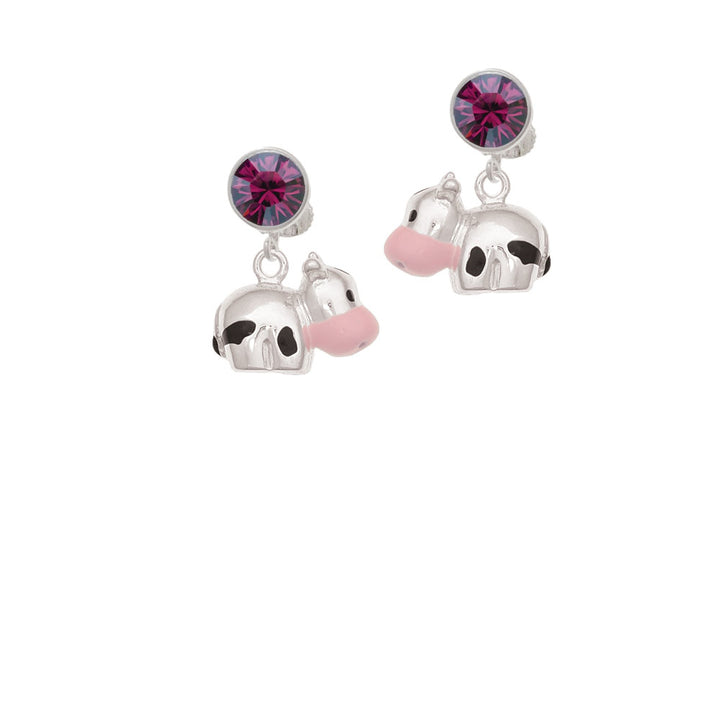 Spotted Cow Crystal Clip On Earrings Image 8