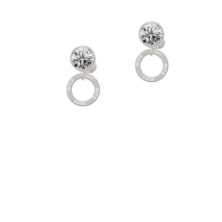 Wife Eternity Ring Crystal Clip On Earrings Image 1