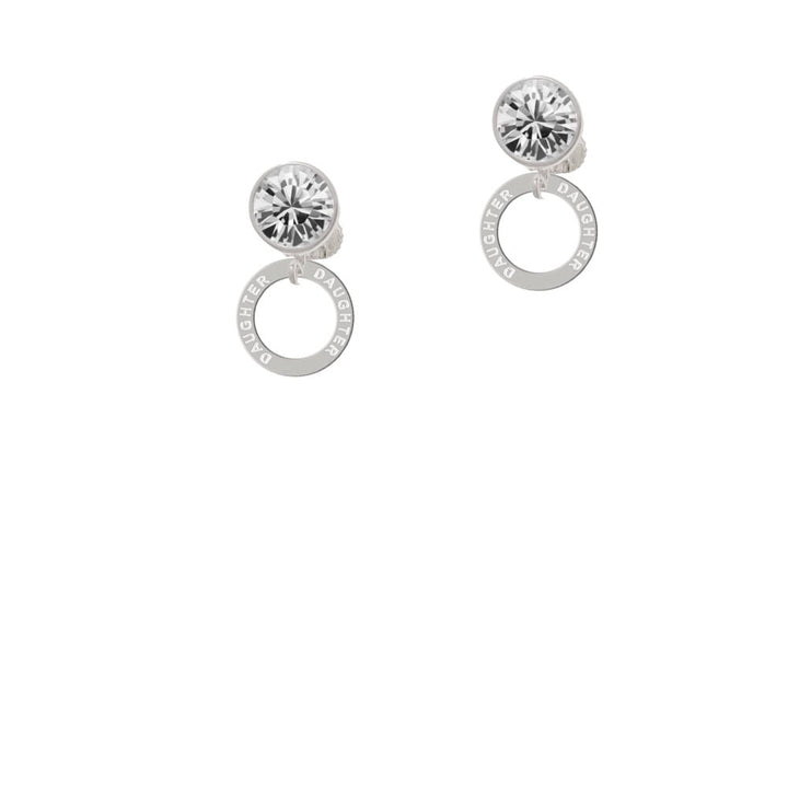 Daughter Eternity Ring Crystal Clip On Earrings Image 1