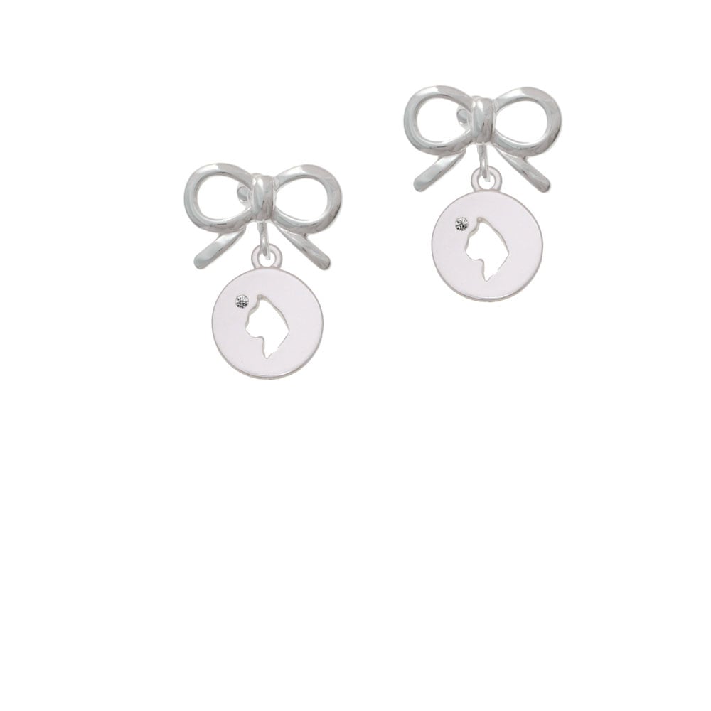 Cat Head Silhouette Crystal Clip On Earrings Image 9