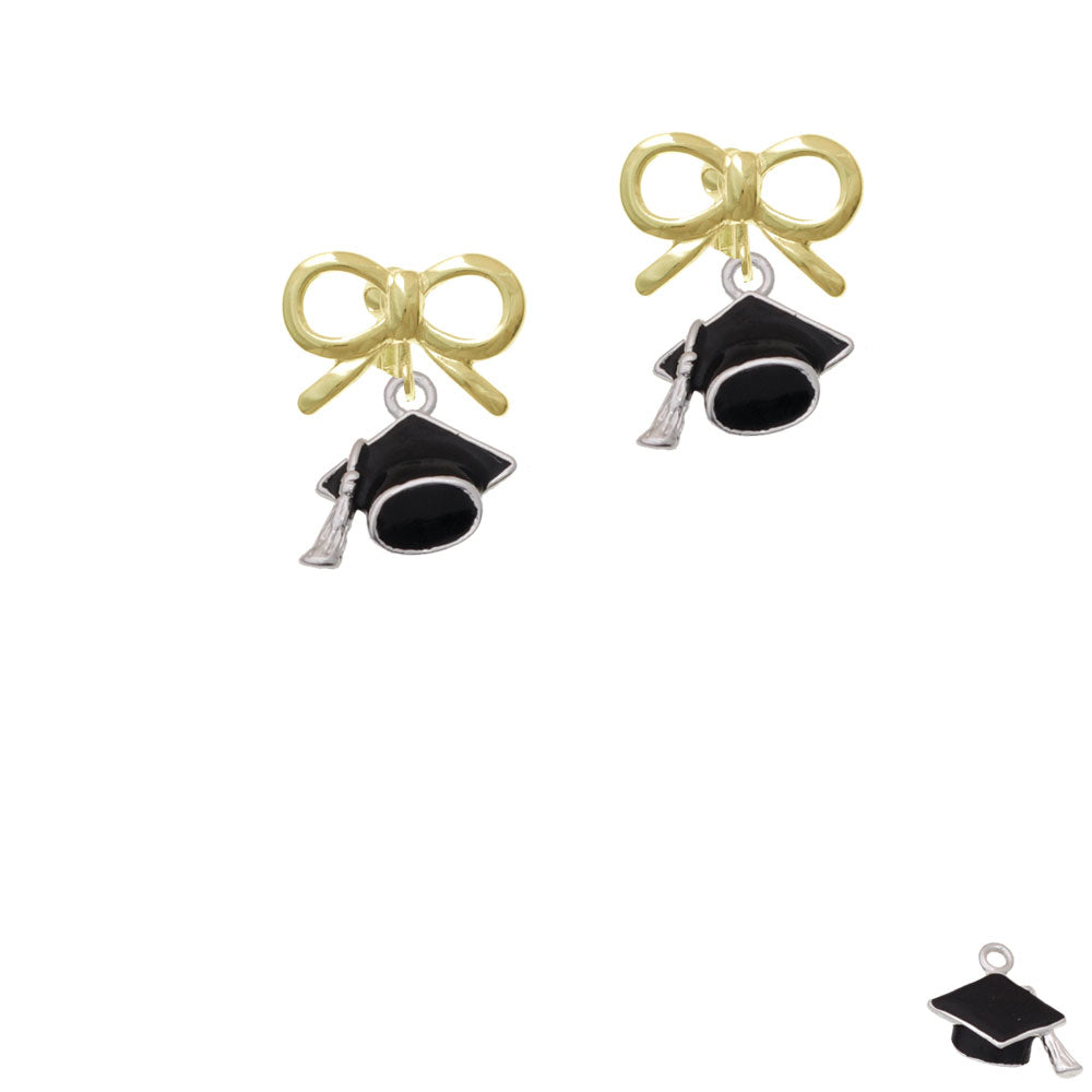 3-D Graduation Hat Crystal Clip On Earrings Image 10