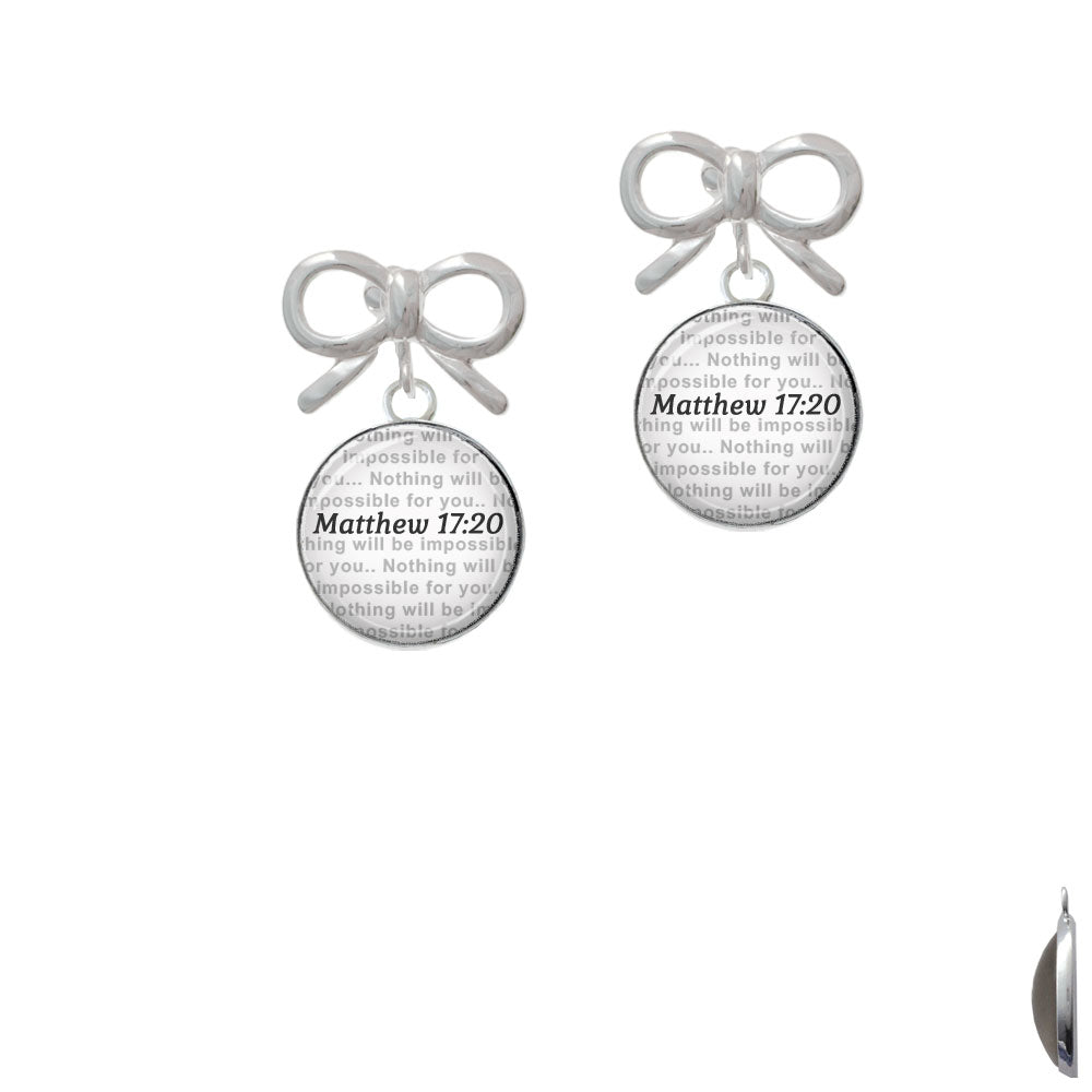 Domed Matthew 17:20 Crystal Clip On Earrings Image 9