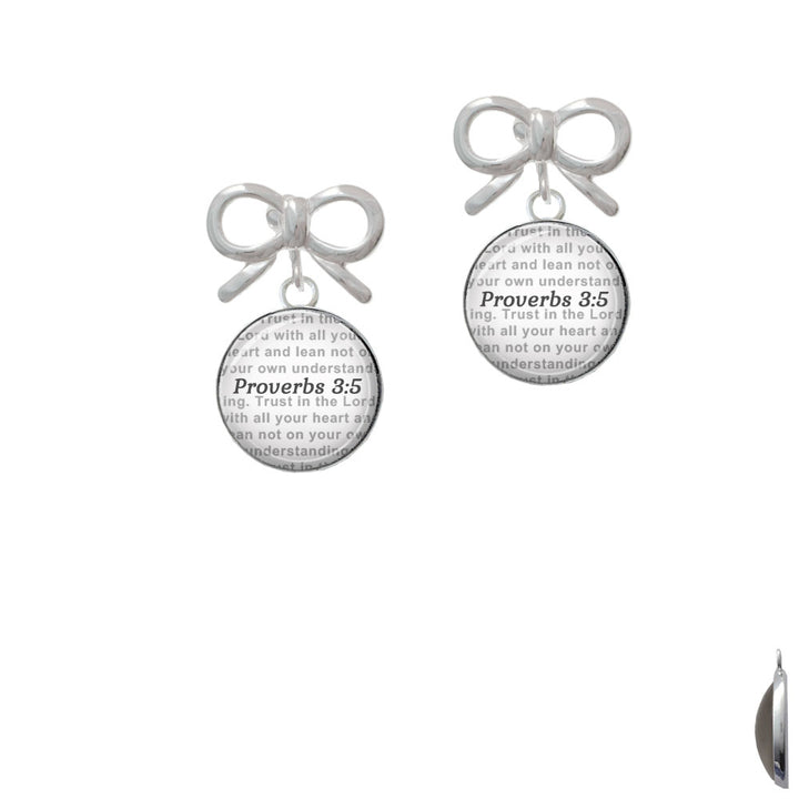 Domed Proverbs 3:5 Crystal Clip On Earrings Image 9