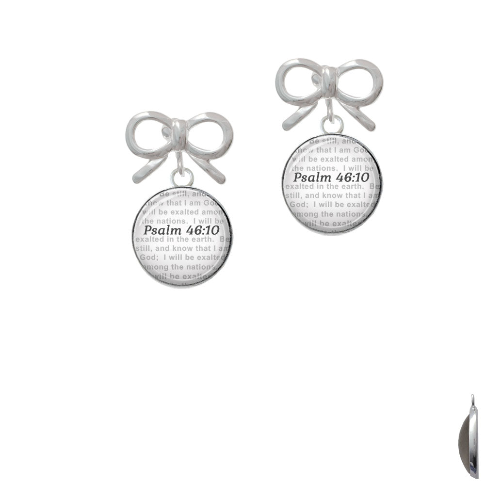 Domed Psalm 46:10 Crystal Clip On Earrings Image 9