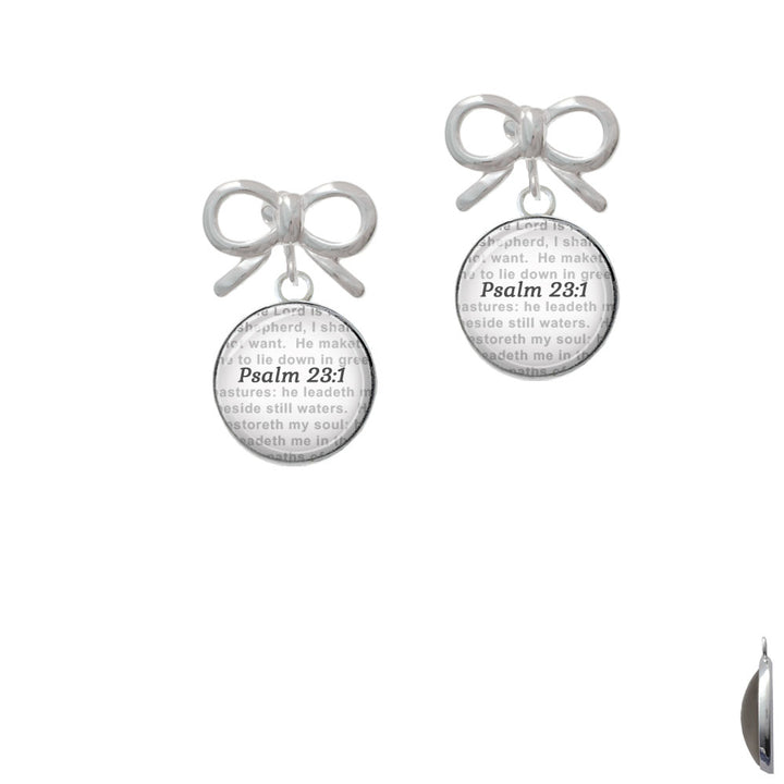 Domed Psalm 23:1 Crystal Clip On Earrings Image 9