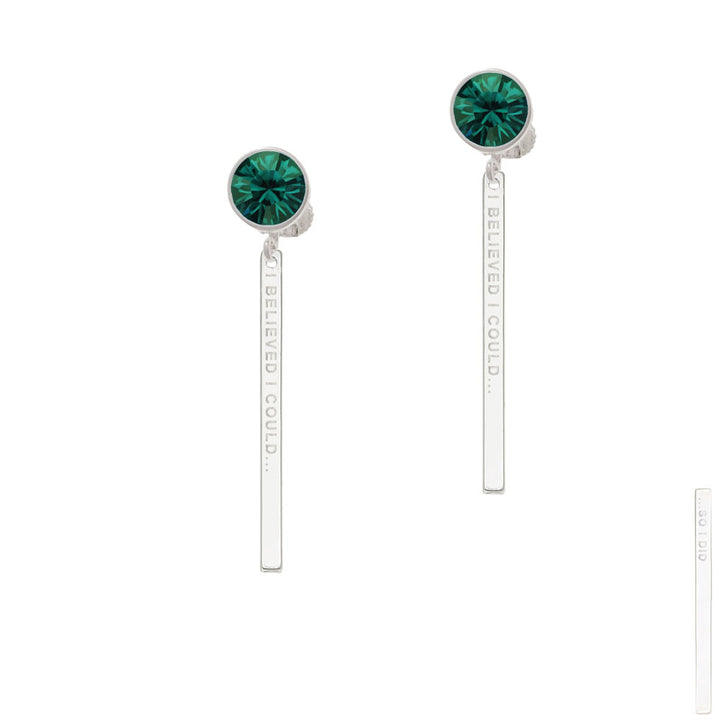 I Believed I Could Thin Bar Crystal Clip On Earrings Image 6