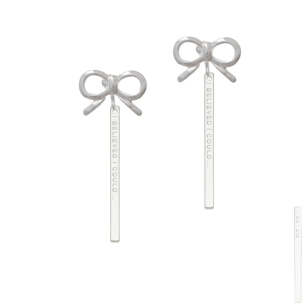 I Believed I Could Thin Bar Crystal Clip On Earrings Image 9