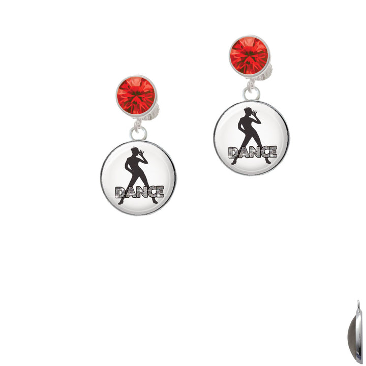 Domed Jazz Girl with Hat Crystal Clip On Earrings Image 4