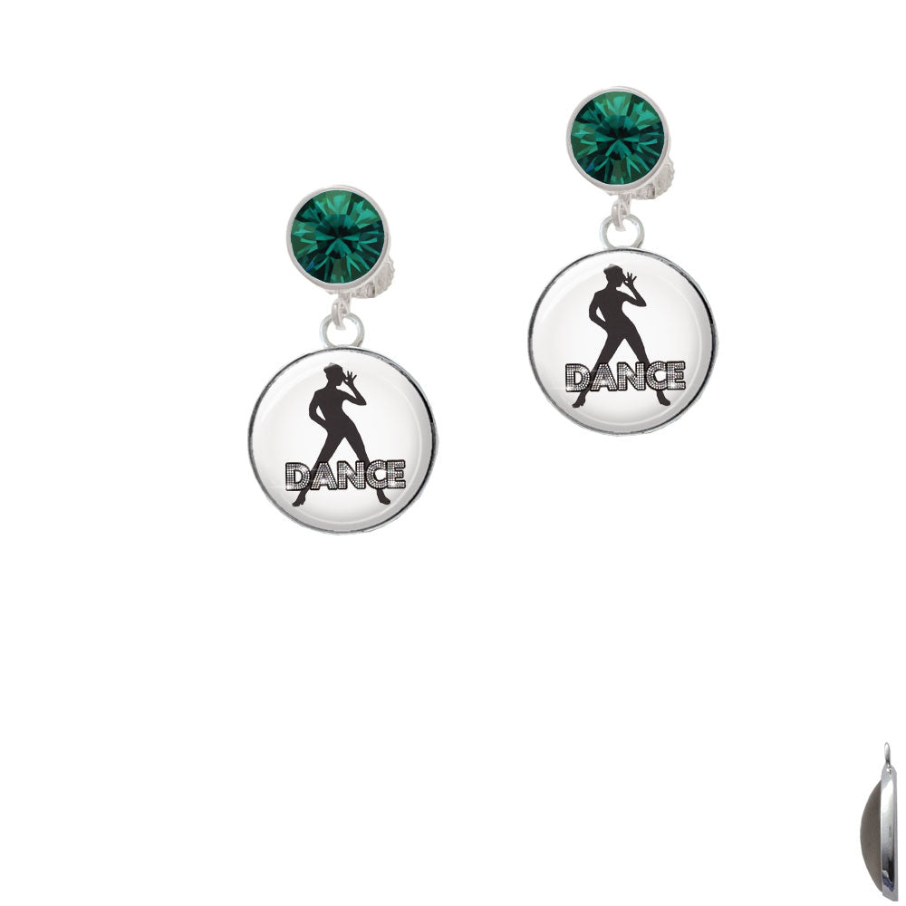 Domed Jazz Girl with Hat Crystal Clip On Earrings Image 6