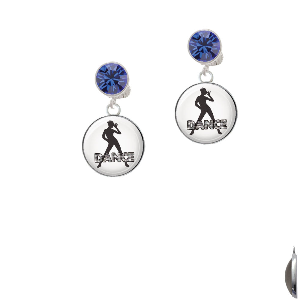 Domed Jazz Girl with Hat Crystal Clip On Earrings Image 7