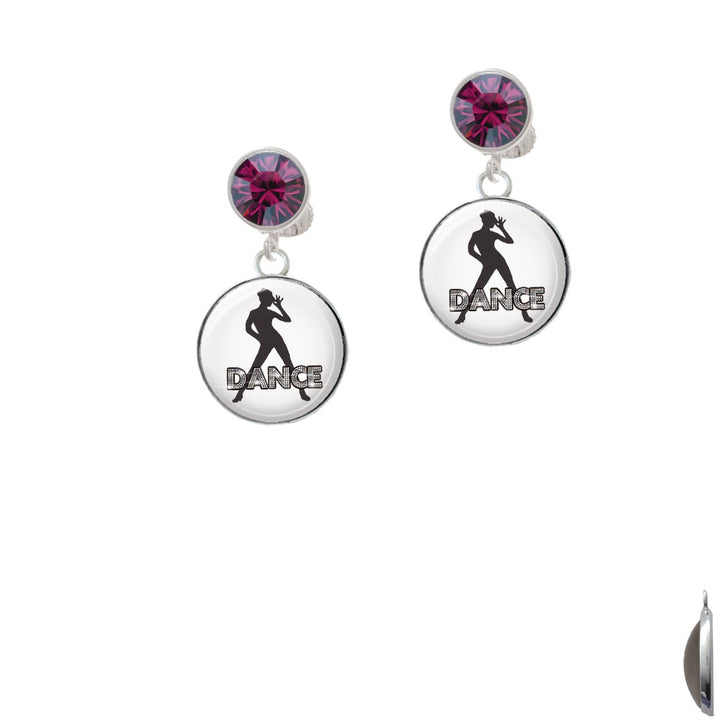 Domed Jazz Girl with Hat Crystal Clip On Earrings Image 8