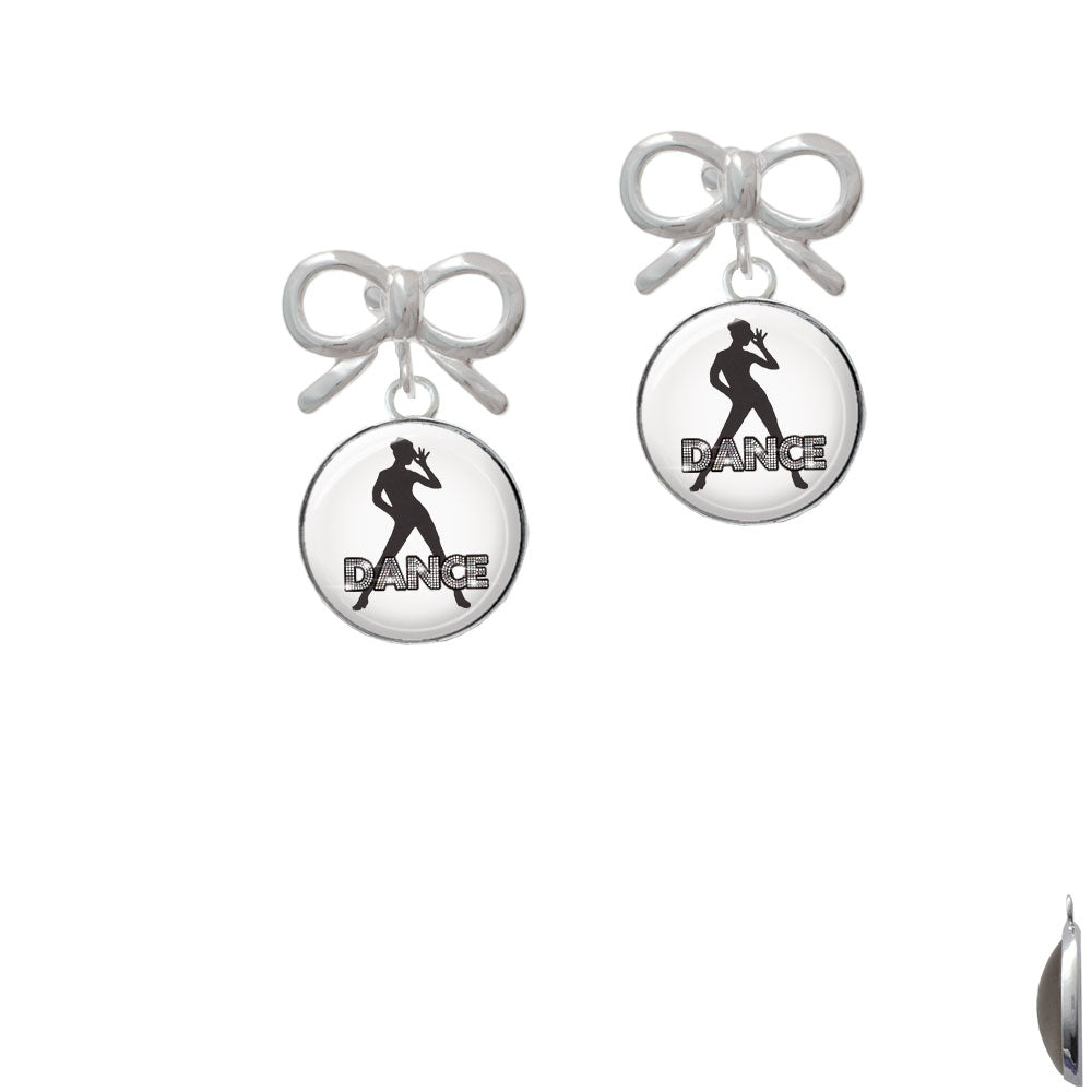 Domed Jazz Girl with Hat Crystal Clip On Earrings Image 9