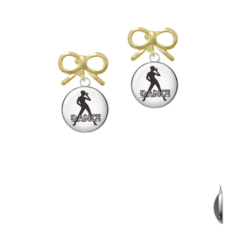 Domed Jazz Girl with Hat Crystal Clip On Earrings Image 10