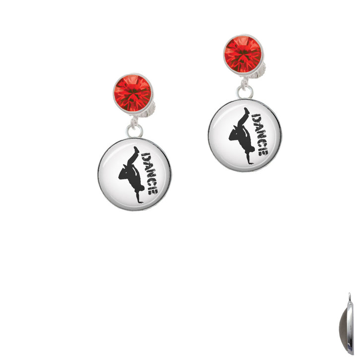 Domed Hip Hop Handstand Dance Crystal Clip On Earrings Image 4